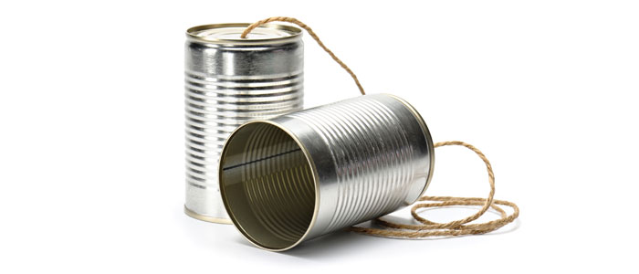 Phone made from tin cans